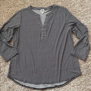 Anne Klein Monochrome Geometric Blouse